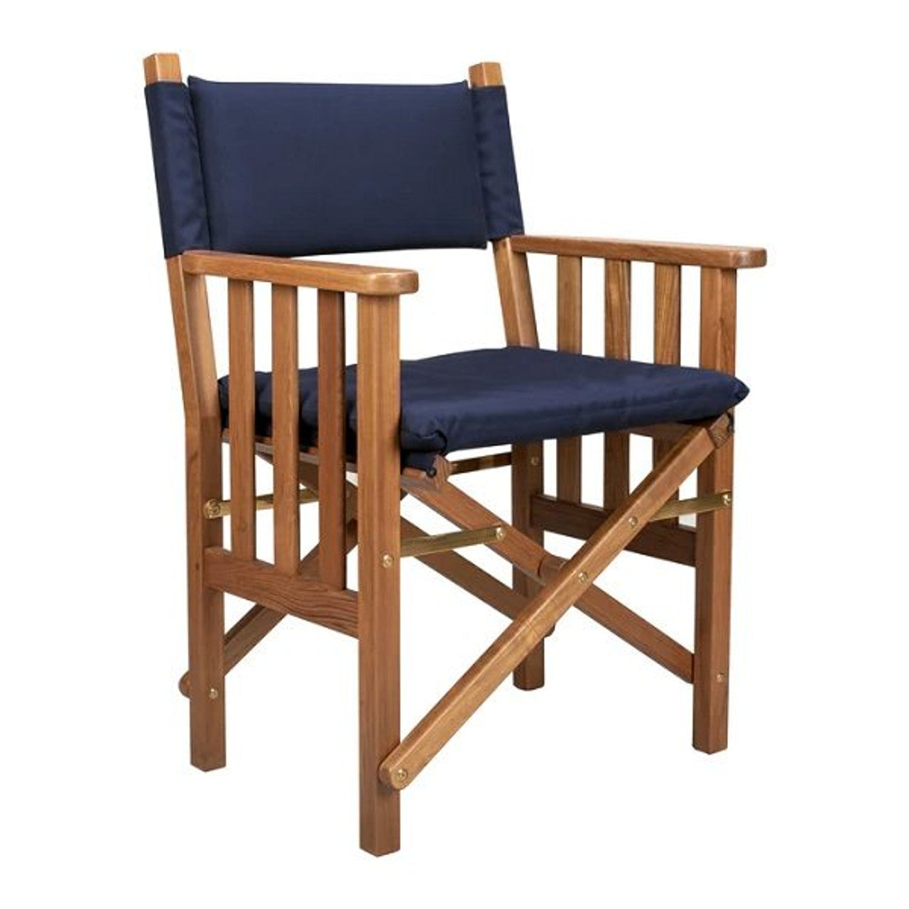 Whitecap Teak Director's Chair II w/ Navy Cushions